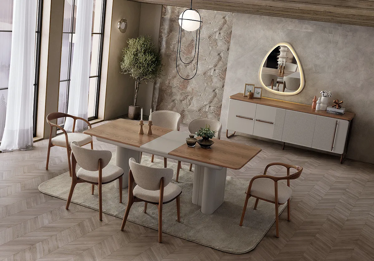 Lotus Yemek Odası Takımı lotus yemek odası takımı – detay görünüm