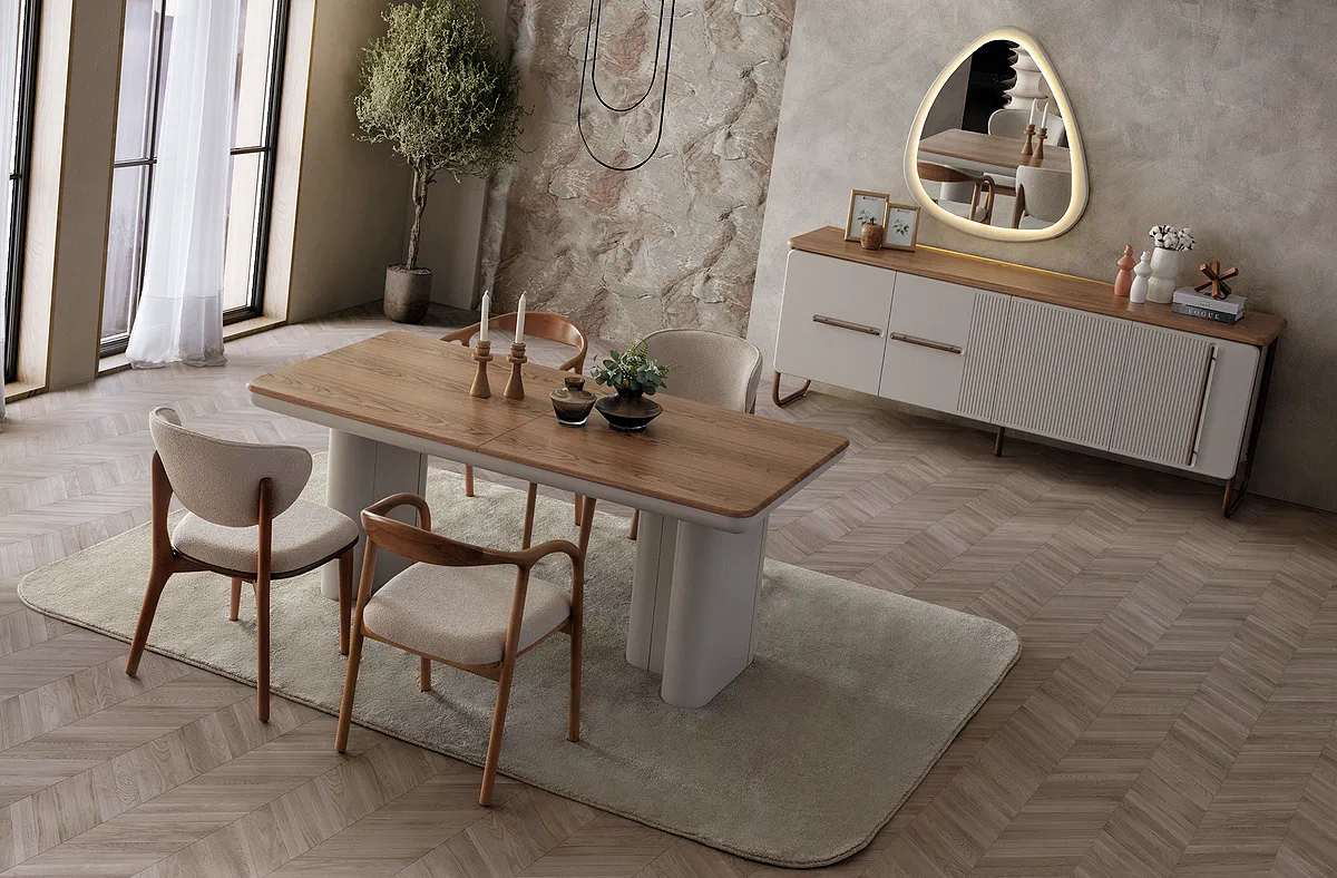 Lotus Yemek Odası Takımı lotus yemek odası takımı – detay görünüm